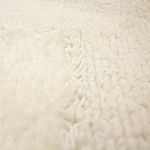 YMF Carpet Laura Ashley Volantes algodón 17 "x 24" baño Alfombra, Crema, 2-Piece