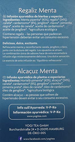 Yogi Tea Infusión de Hierbas Regaliz Menta - 17 bolsitas