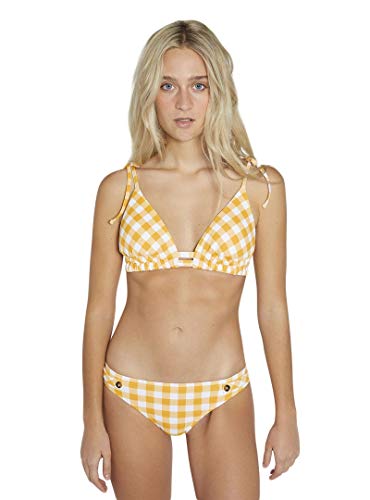 YSABEL MORA - Bikini triángulo Cuadro Vichy Mujer Color: Mostaza Talla: 95