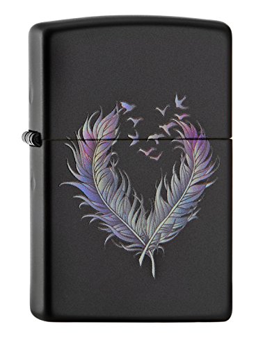 Zippo 60.002.013 Más Ligero emplumado del corazón colección Primavera 2016, de Colour Negro Mate