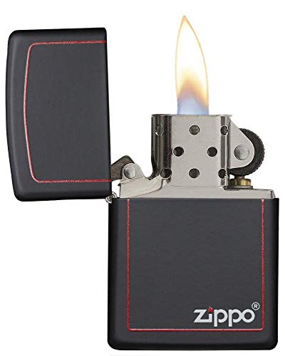 Zippo Logo Mechero, Black Matte, 3.5x1x5.5 cm