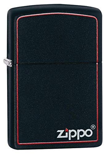 Zippo Logo Mechero, Black Matte, 3.5x1x5.5 cm