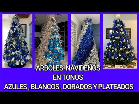 Decoración navideña: Un árbol lleno de elegancia con bolas azules