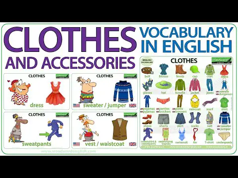 Vocabulario básico: Nombres de prendas de vestir en inglés