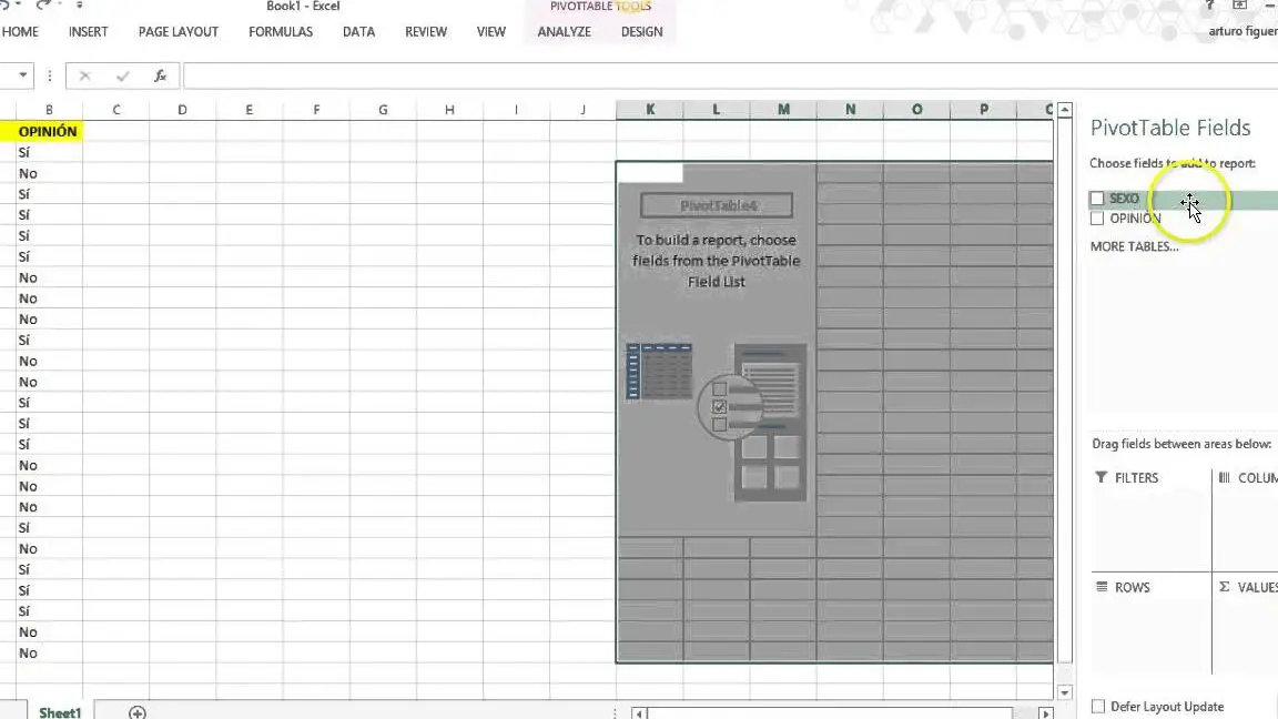 Cómo crear una tabla de contingencia en Excel.