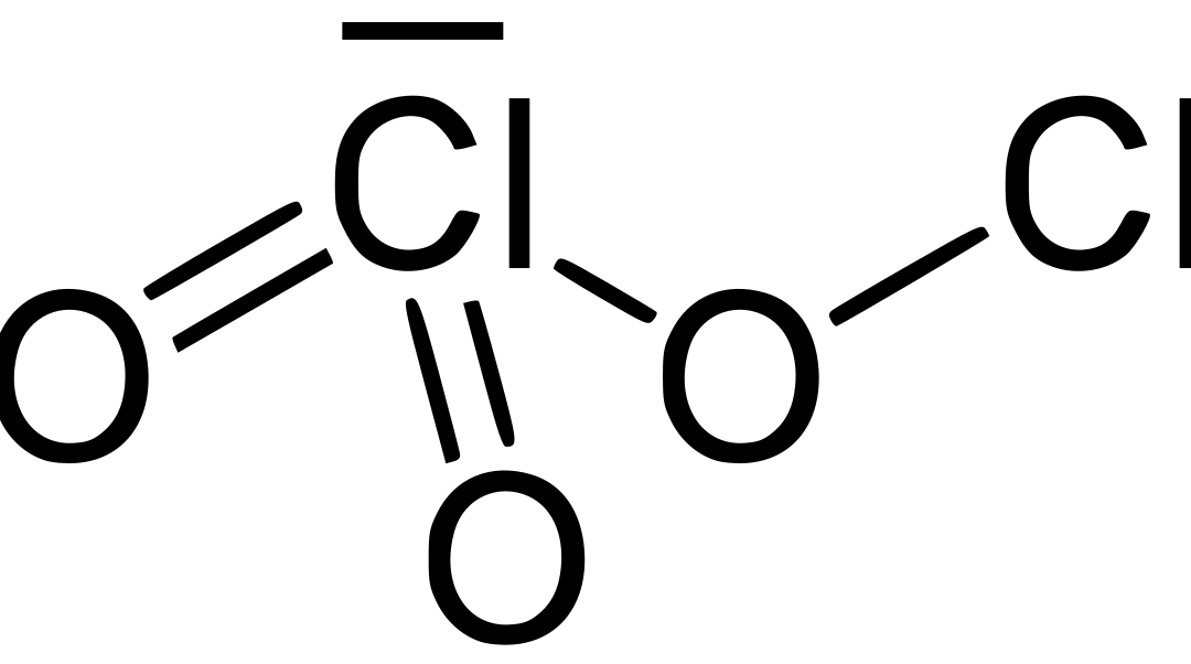 Fórmula química para el trióxido de dicloro.