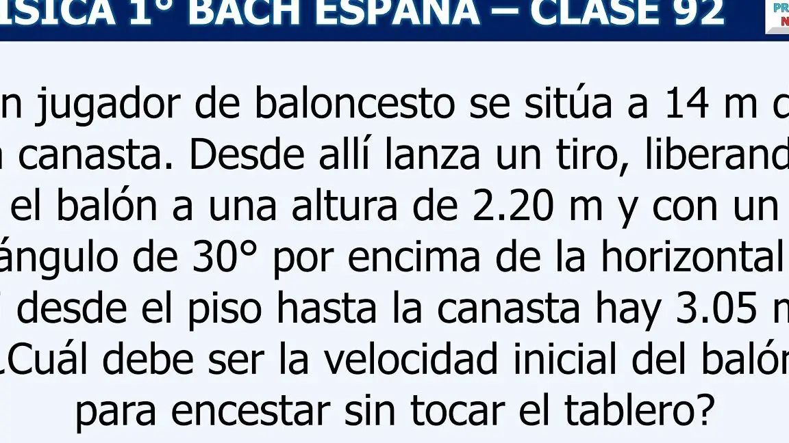 La trayectoria de un balón de baloncesto desde una altura inicial de 2.4m.