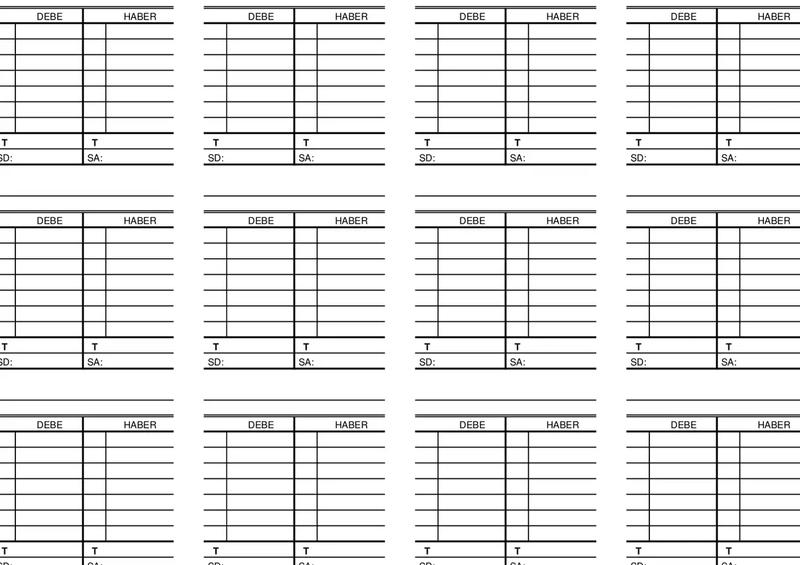 Preguntas y respuestas de práctica sobre cuentas T en formato PDF.